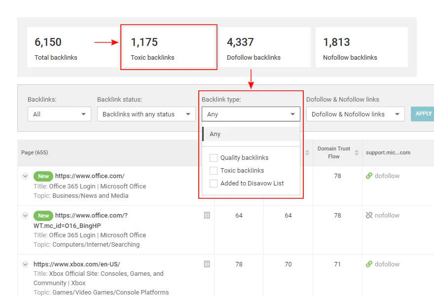check for competitor backlinks