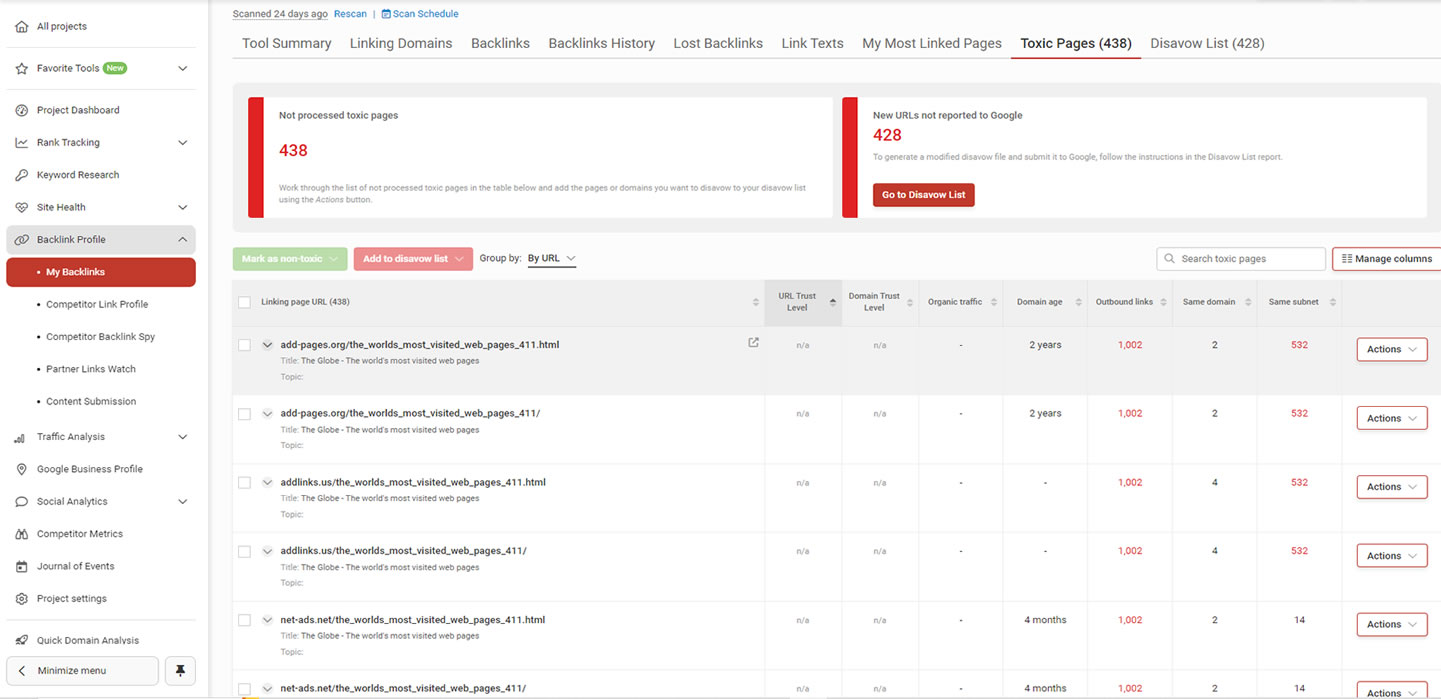 toxic backlink checker
